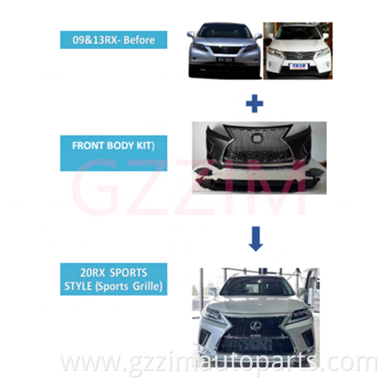 Best Quality Car Accessories Front Body kit For Lexus RX 2009 2013 to 2020 Sports Style Sports Grille